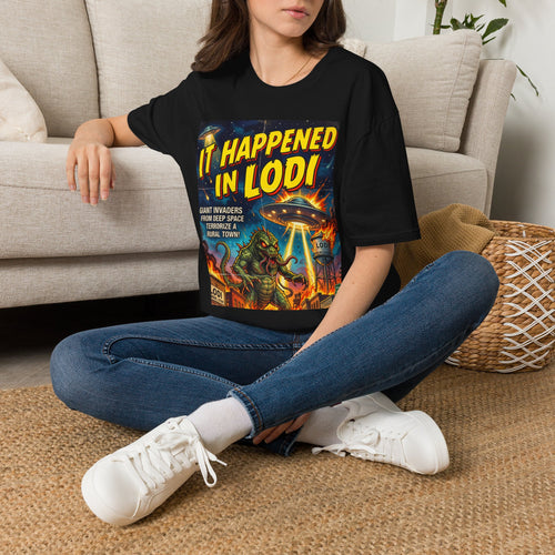 It Happened in Lodi T-Shirt — Retro Sci‑Fi Alien Invasion Graphic Tee