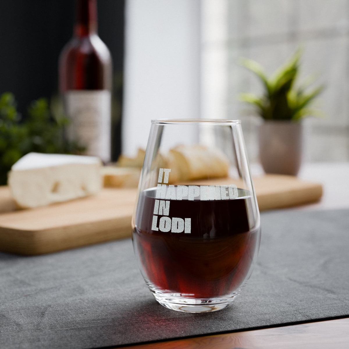It Happened In Lodi Engraved Stemless Wine Glass 11.5oz