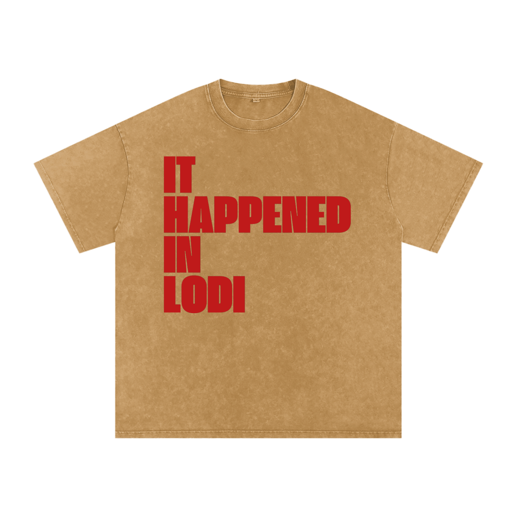 Red Letter Snow Washed Oversized Cotton T-Shirt