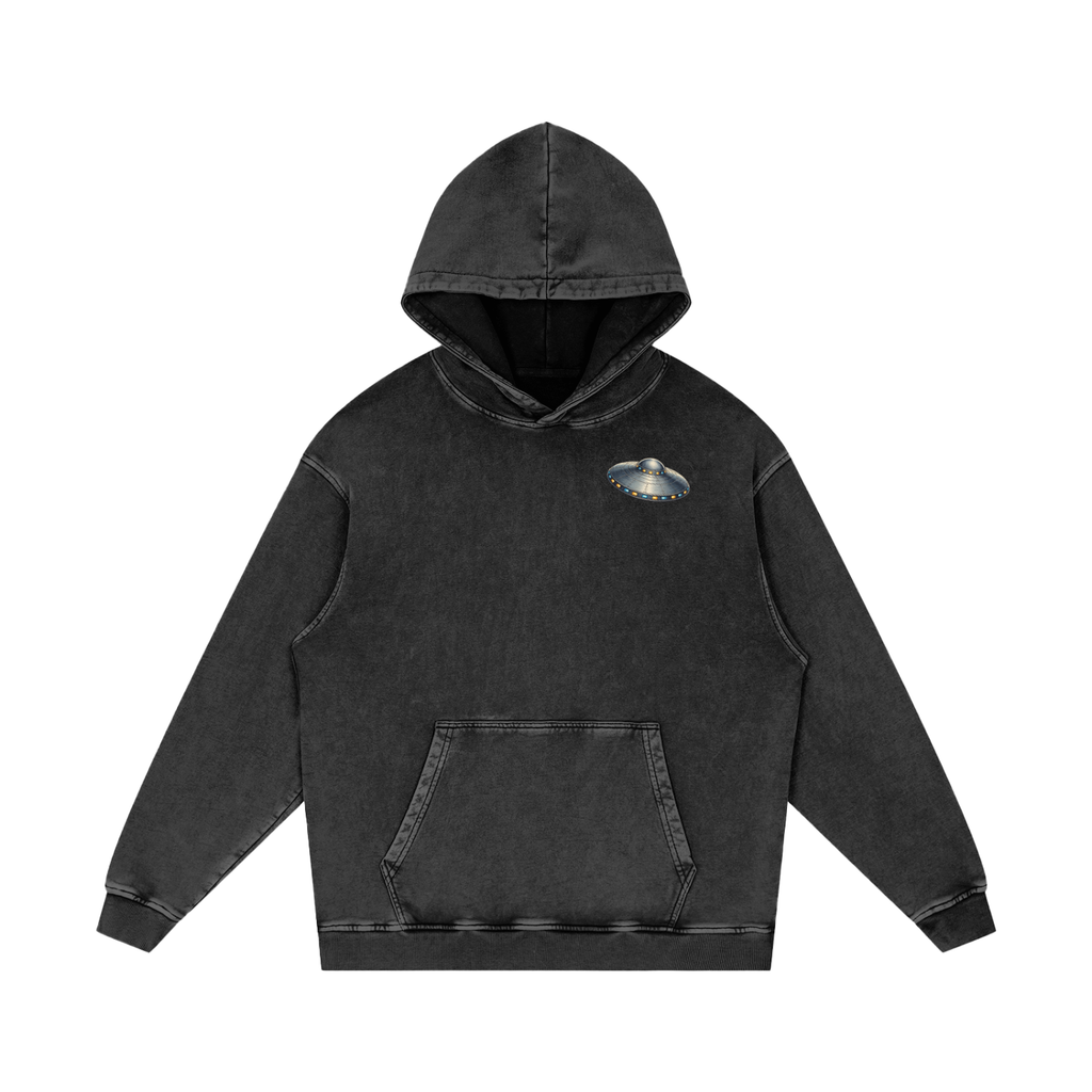 Retro Magazine Snow Washed Loose Cotton Hoodie